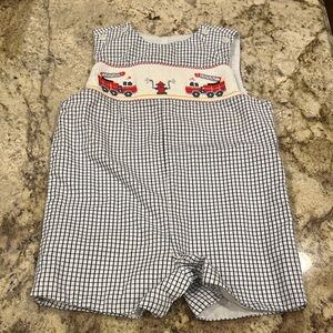 Velani Blue and Green Label Classic with fire truck embroidery